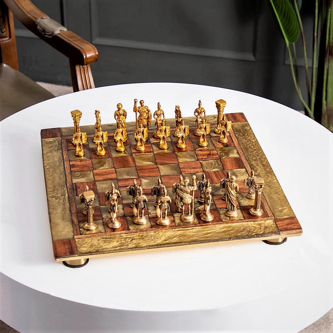 Champaign Gold Chess Board 21"