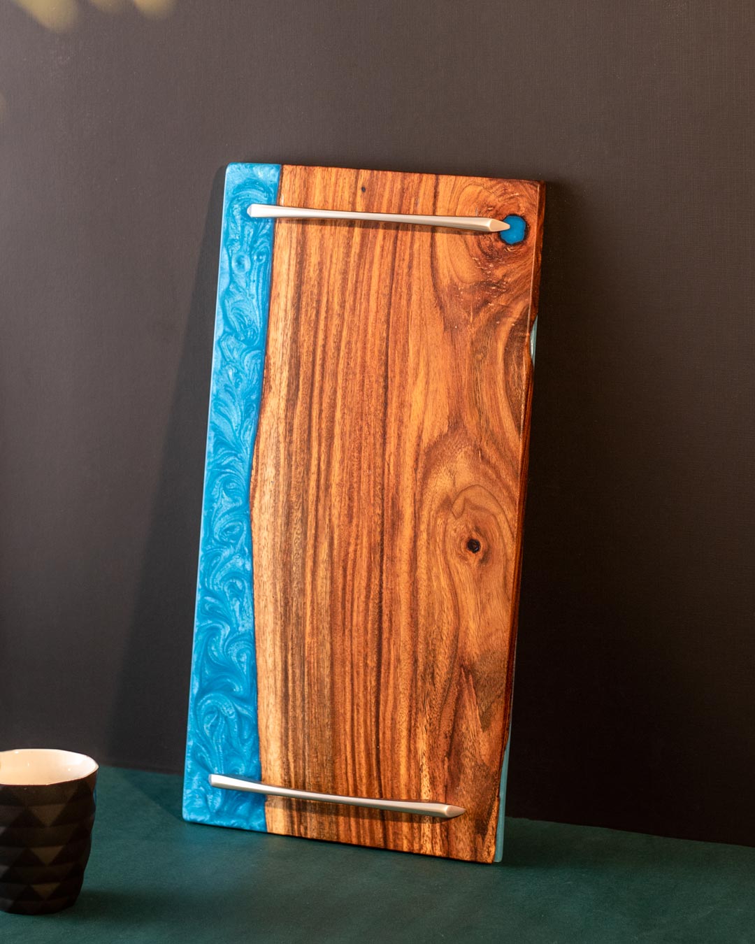 Blue pearl serving tray