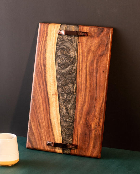 Gold coal serving tray